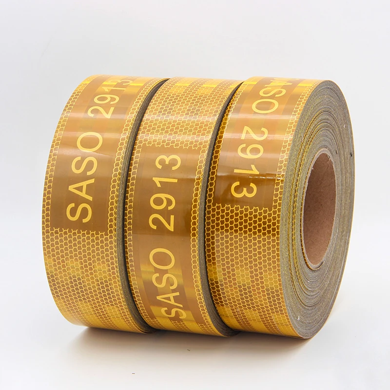 

5CM Width SASO 2913 Conspicuity Reflect Tape Adhesive Safety Warning Reflective Materail Vehicle Sticker For Saudi Arabia Market
