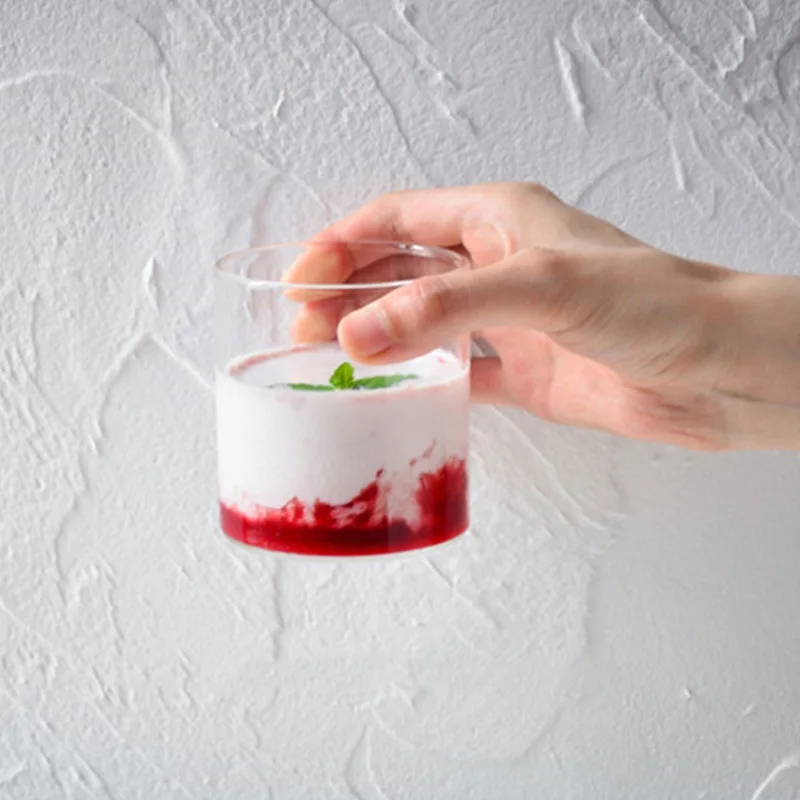 Круглая Прозрачная Стеклянная Десертная Чашка В Стиле INS Экологически Чистая Из