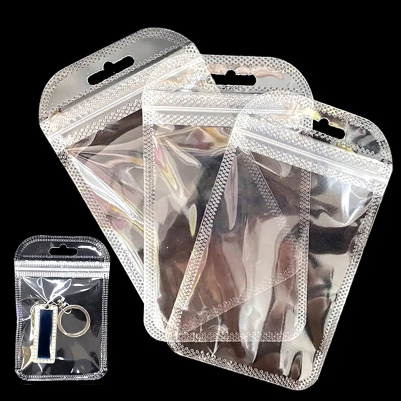 

50 шт., прозрачные самозапечатывающиеся пакеты, утолщенные пакеты OPP для DIY ювелирных изделий, розничная упаковка, сумка для хранения на молнии
