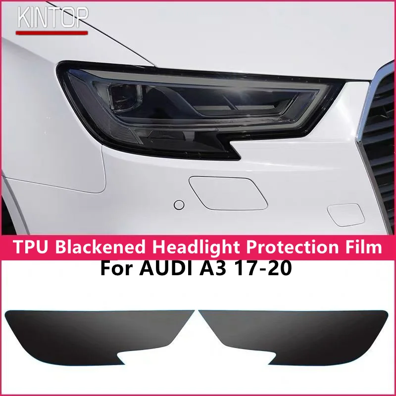 

For AUDI A3 17-20 TPU Blackened Headlight Protective Film, Headlight Protection, Film Modification