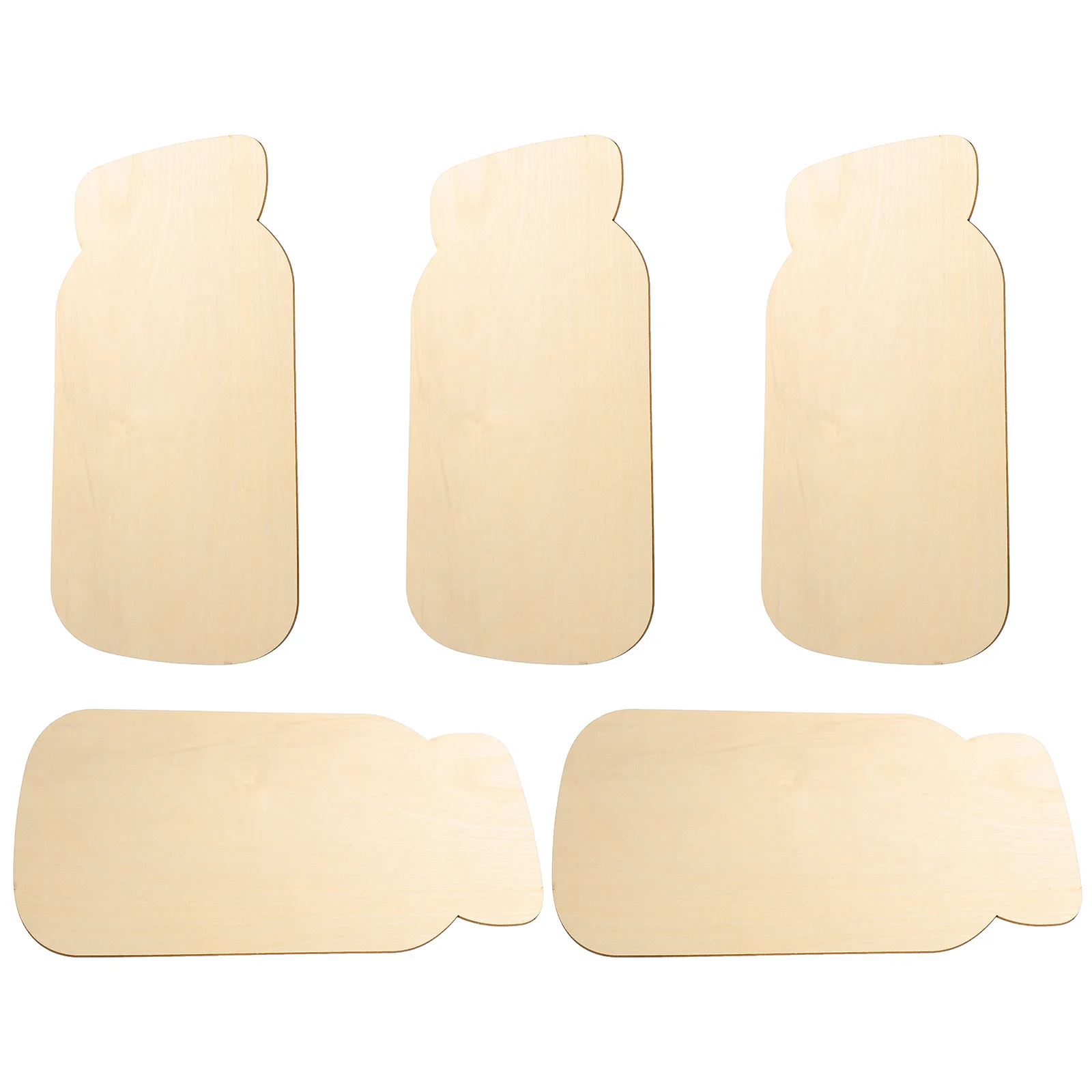 

5pcs Wood Slice Shape Decorative Craft Projects Wood Chips Graffiti Slice