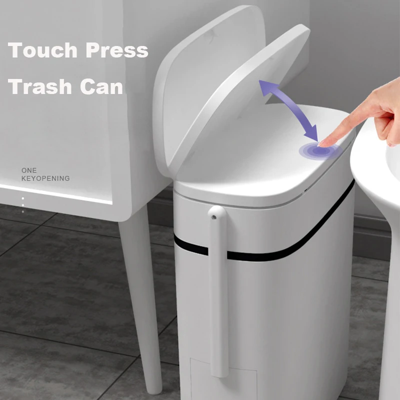 14L мусорная корзина со стандартной крышкой для ванной комнаты с сенсорным