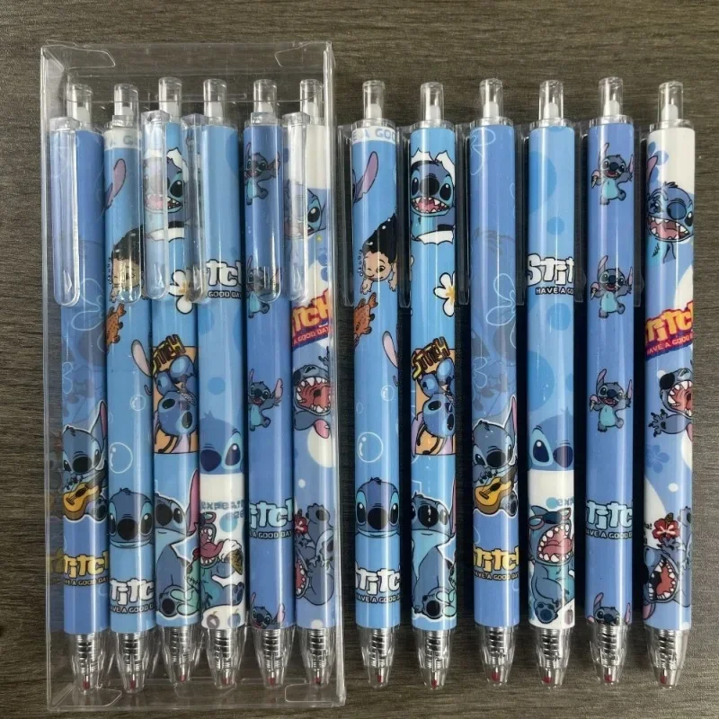 Милая шариковая ручка Disney Stitch с героями мультфильмов аниме для нажатия модные