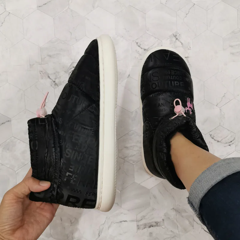 

Fashion Thick Bottom Women Cotton Snow Boots Winter Keep Warm Shoes Woman Light Weight Down Female Waterproof Ankle Boots