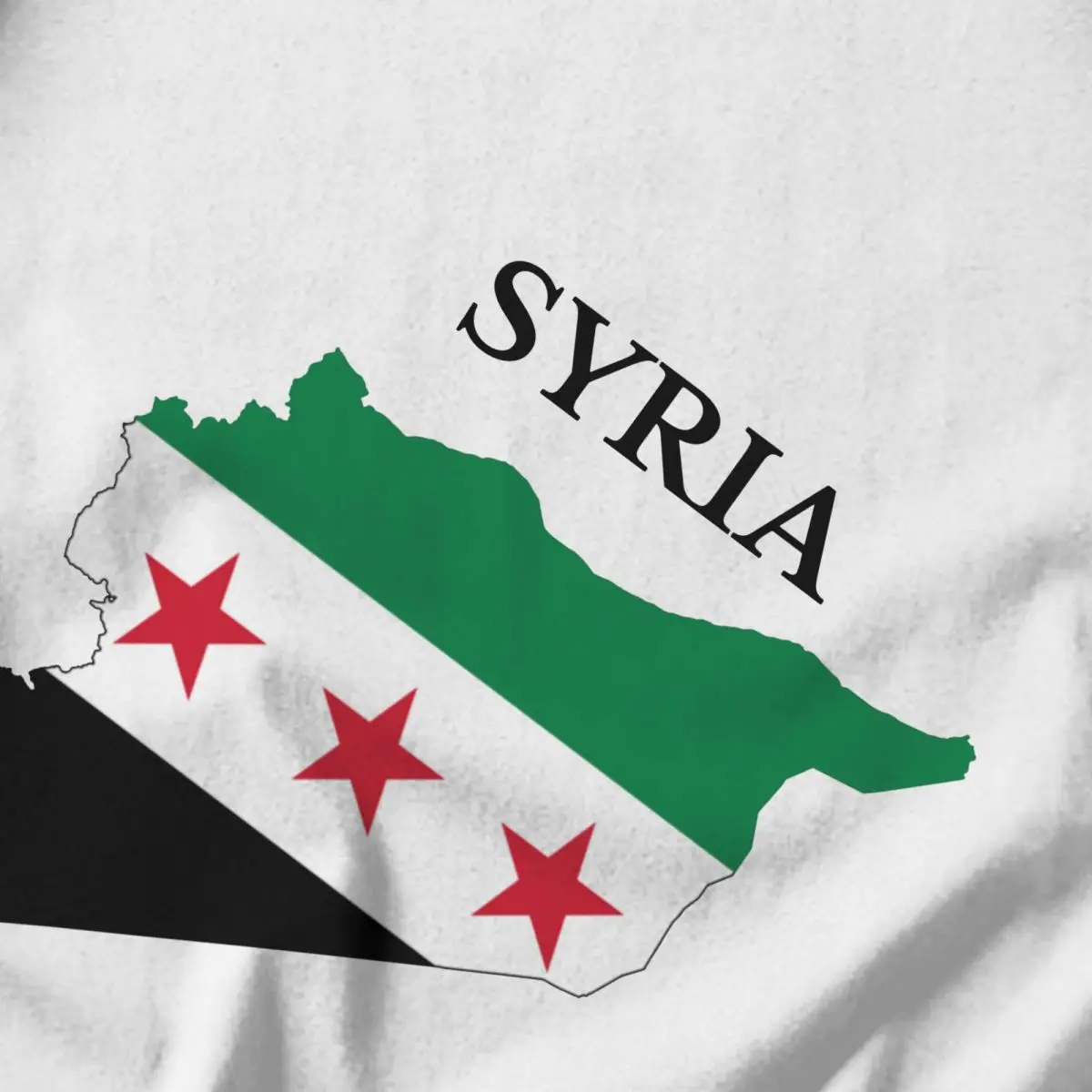 Мужская футболка с картой Сирии и сирийским флагом винтажная хлопковая большого