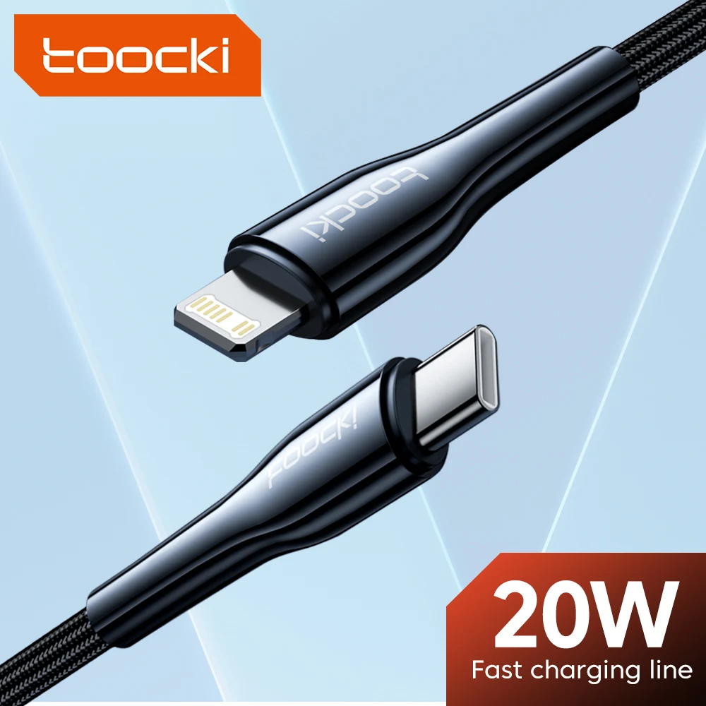 

Toocki USB Type C Cable For iPhone 14 13 12 11 Pro Max Mini Xs Xr X iPad MacBook PD 20W Fast Charge Charger Lightning Wire Cord