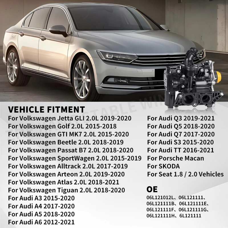 Корпус термостата водяного насоса в сборе 06л 121111 H 06L 121011 B Для VW GOLF Passat Tiguan Jetta AUDI A3