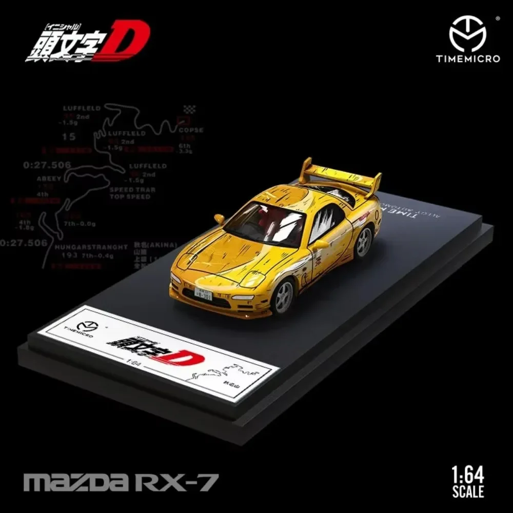 TIME MICRO 1:64 Initial D Tofu Shop AE86 RX-7 Comic Version True Scale Miniatures Alloy Model Car Collection Toy Birthday Gift
