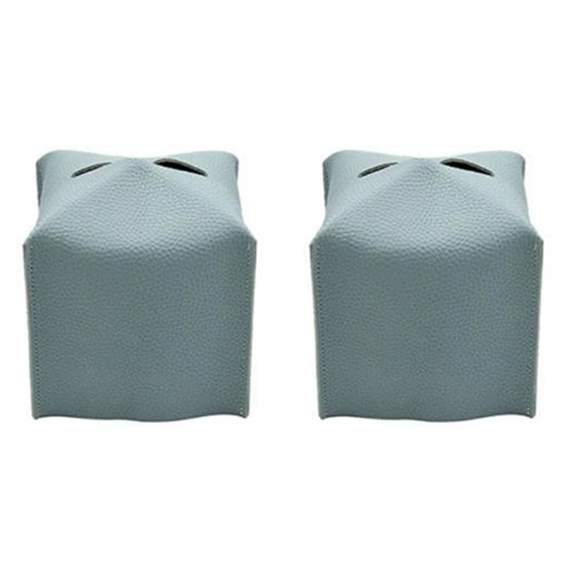 

Big Deal 2Pcs Tissue Box PU Leather Tissue Box Holder, Toilet Tissue Box Square Tissue Holder For Bath Vanity Countertop