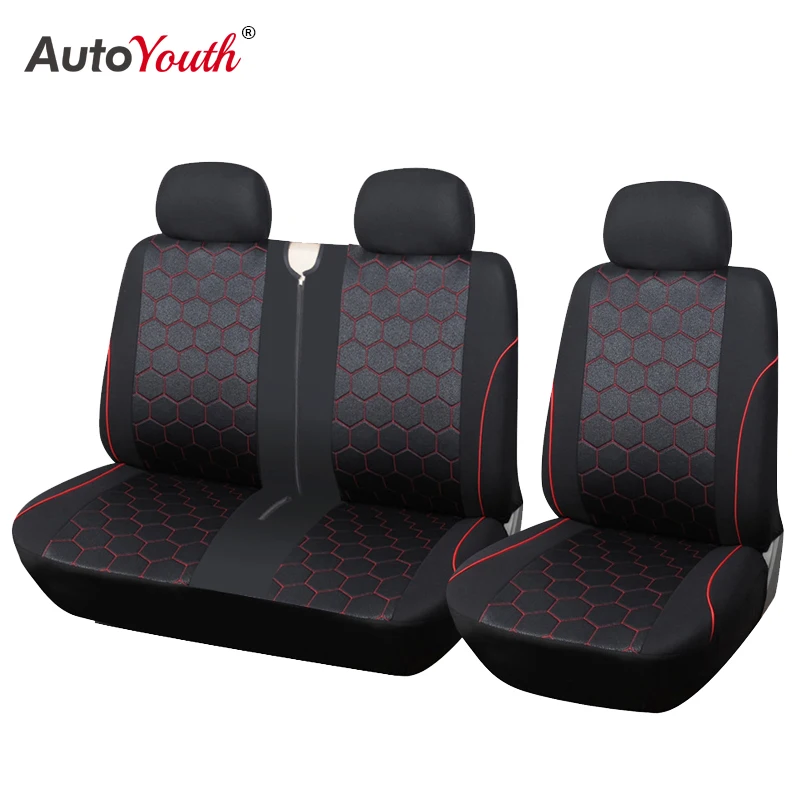

AUTOYOUTH Universal 2+1 Car Truck Seat Cover Durable Polyester Fiber Seat Cover Football Style Car Interior