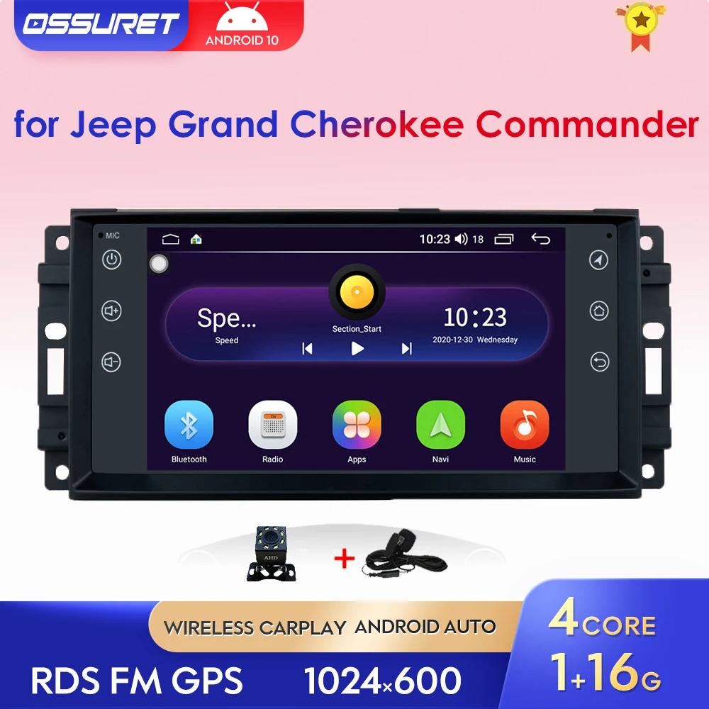 Автомагнитола 7 дюймов Android 10 для Jeep Grand Cherokee Commander Wrangler стерео Dodge Chrysler Journey Avenger