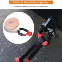 rope shackle synthetic car flexible shackles 38000lbs recovery ring trailer tow strap pull 17t car broke down winch accessories