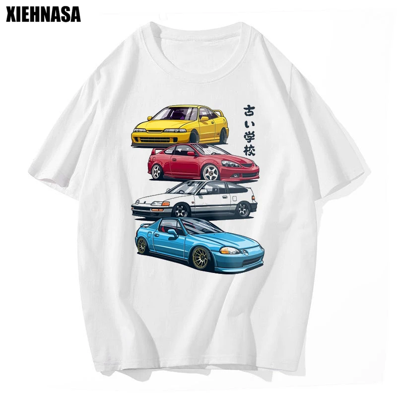 

Повседневные топы XIENNASA, Забавные футболки, мужская хипстерская футболка с коротким рукавом, новая летняя модная мужская футболка в японском стиле, футболка с мультяшным принтом автомобиля