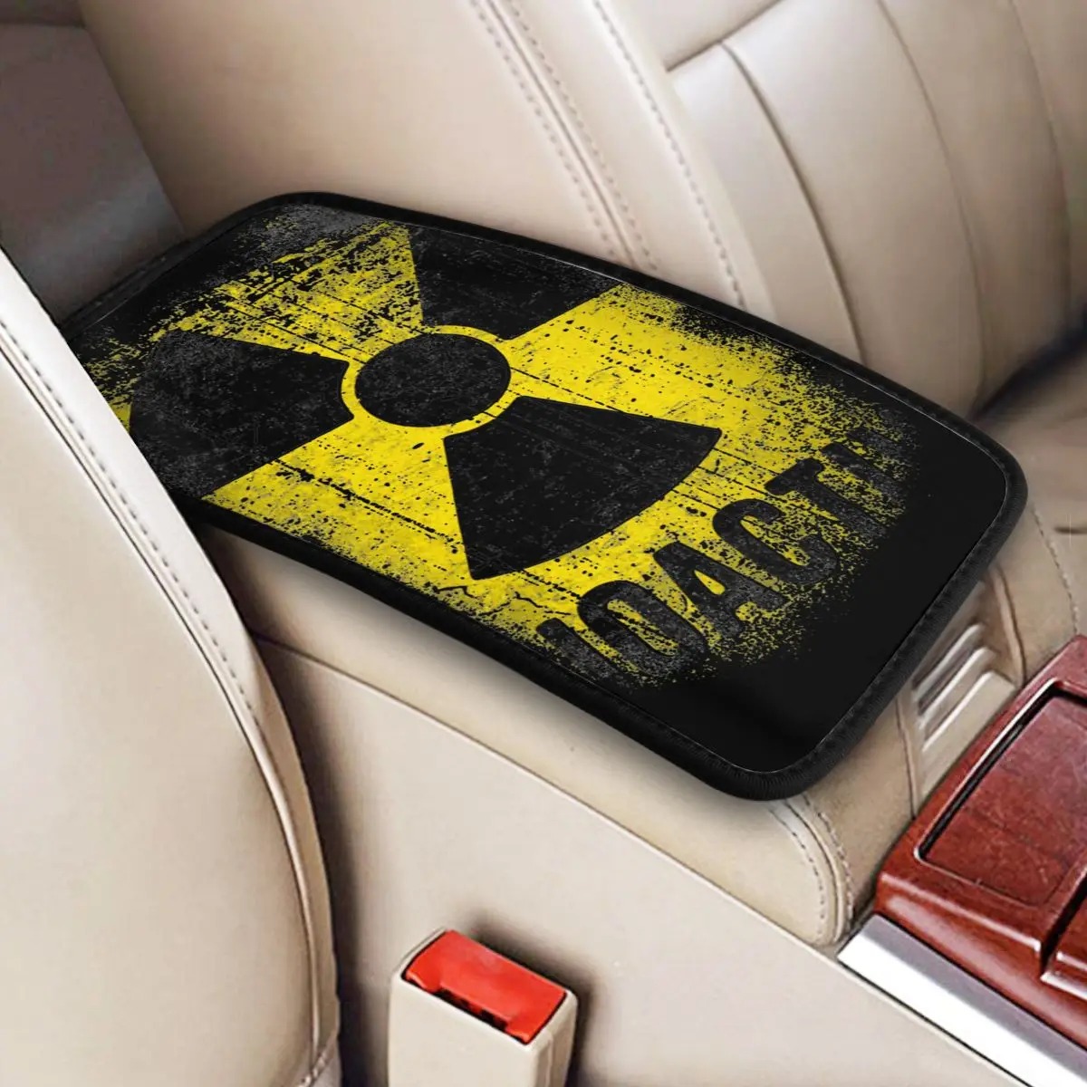 

Chernobyl Let's Get Radioactive Center Handle Box Pad Cushion for Cars Nuclear Russia Car Accessories Arm Rest Cover Mat Leather