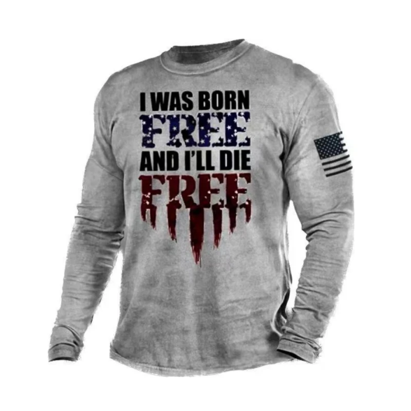 

Vintage T-shirt Men's Long-sleeved 3D Print 2023 Men's Oversized Clothes O Neck Casual T-shirt Men's T-shirt Street Clothing