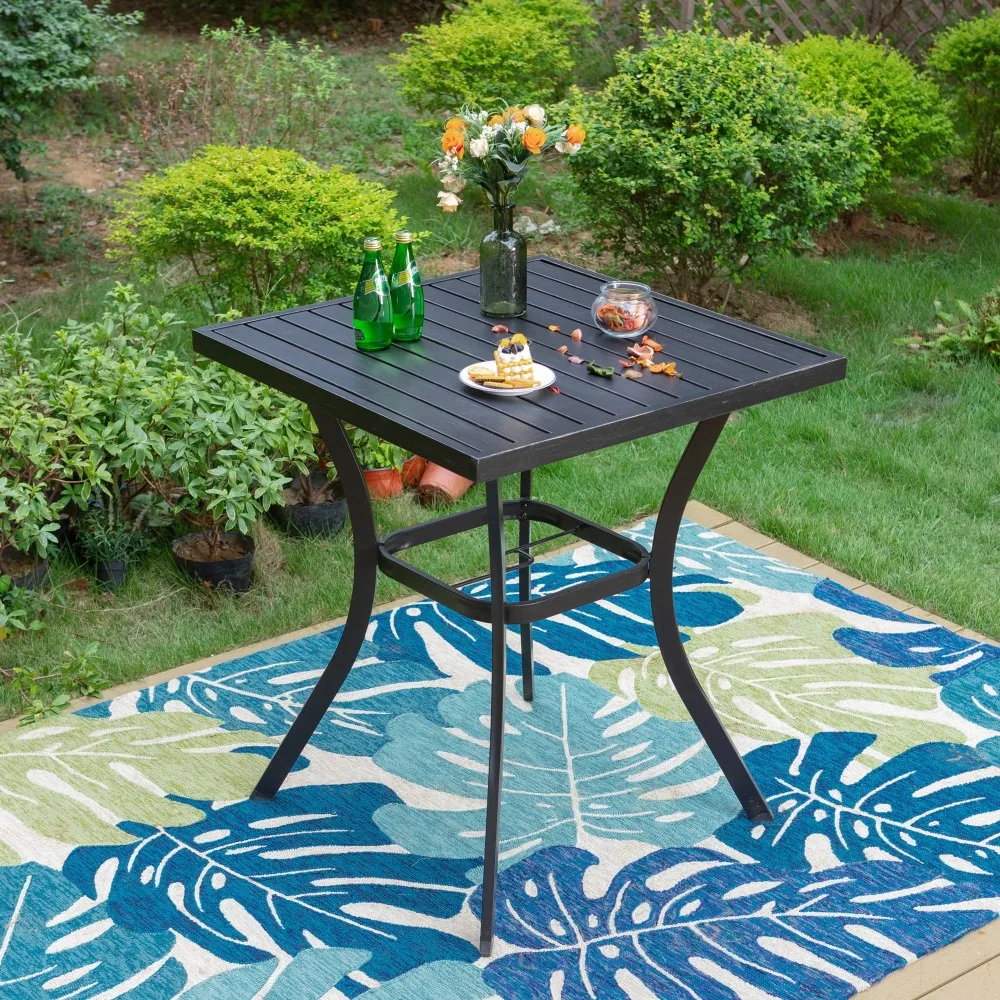 

MF Studio Outdoor Counter Height Pub Table with Umbrella Hole, Black