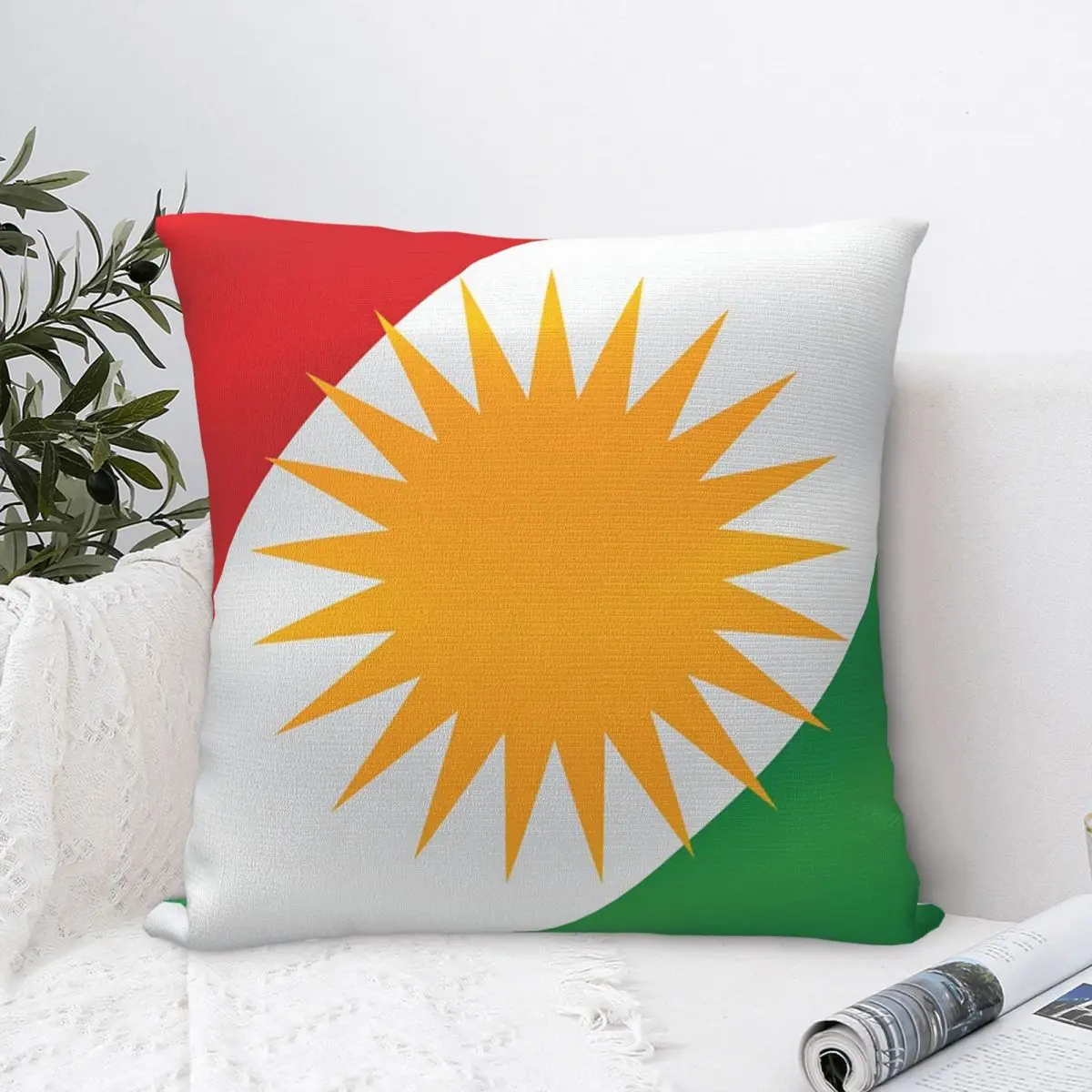 

Квадратная наволочка с флагом Курдистана, наволочка из полиэстера, бархатная Наволочка на молнии, декоративная комфортная наволочка для дома, спальни