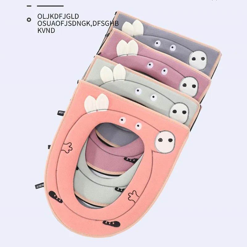 

Kawaii Thickened Toilet Pad Peppa Pigs Toilet Pad New Embroidered Toilet Pad Zipper Household Toilet Ring Keep Warm In Winter
