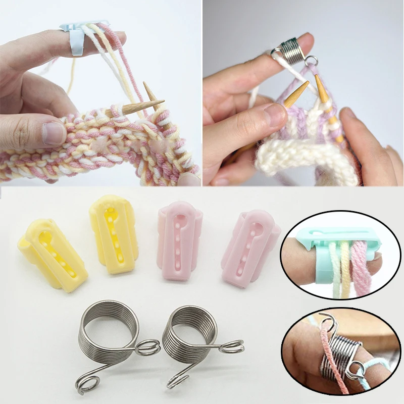 

Yarn Guide Finger Holder Set Yarn Guide Separated Yarns Tools Metal Knitting Thimble For Crochet Knitting Crafting Accessories