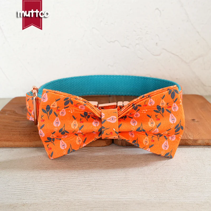 MUTTCO гравированный металлический ошейник с пряжкой для собак CHERRY PEAR