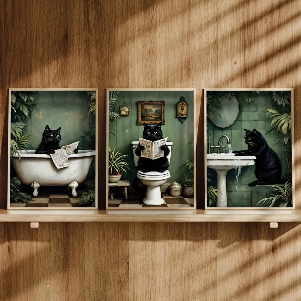 

Набор из 3-х холстов BLACK CAT - HALFLEMART