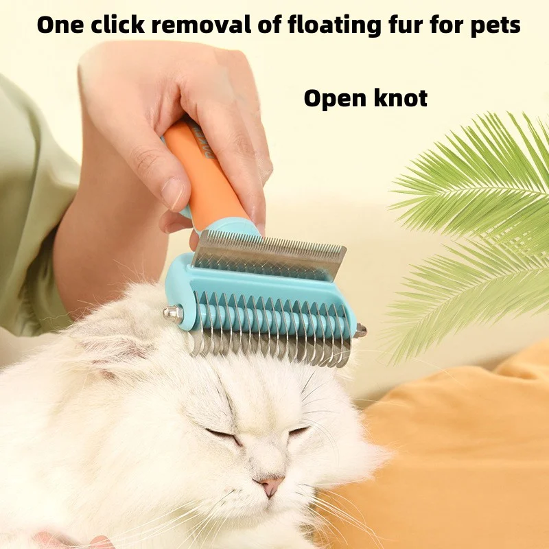 

One click pet hair removal pet knot comb dog stainless steel needle comb