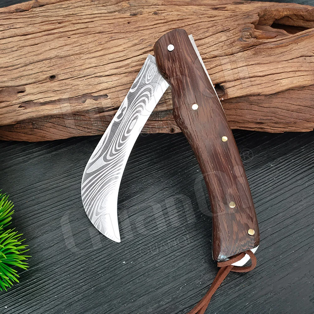 Складной нож мясника 5CR1 5 стальной нож-банан кухонный шеф-нож лазерный дамасский