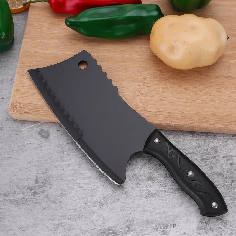 

8" Mutifunctional Chopping Knife Portable Kitchen Cooking Tools Stainless Steel Blade with Anti-slip PP Handle
