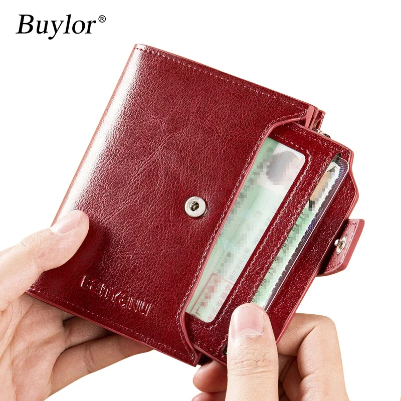 

Women Wallet RFID Blocking Fahion Genuine Leather Wallet Short Multi Function Large Capacity LadiesCoin Purse Money Clips