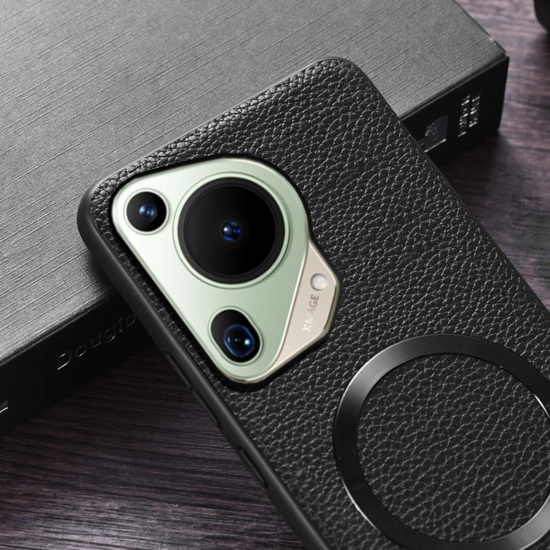 Кожаный чехол Magsafe для Huawei Pura 70 Pro + Plus ультрамагнитный силиконовый защитный