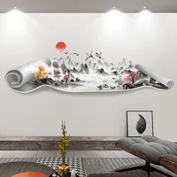 chinese style landscape painting sticker diy scrapbooking bedroom study living room background decor scene wall static stickers