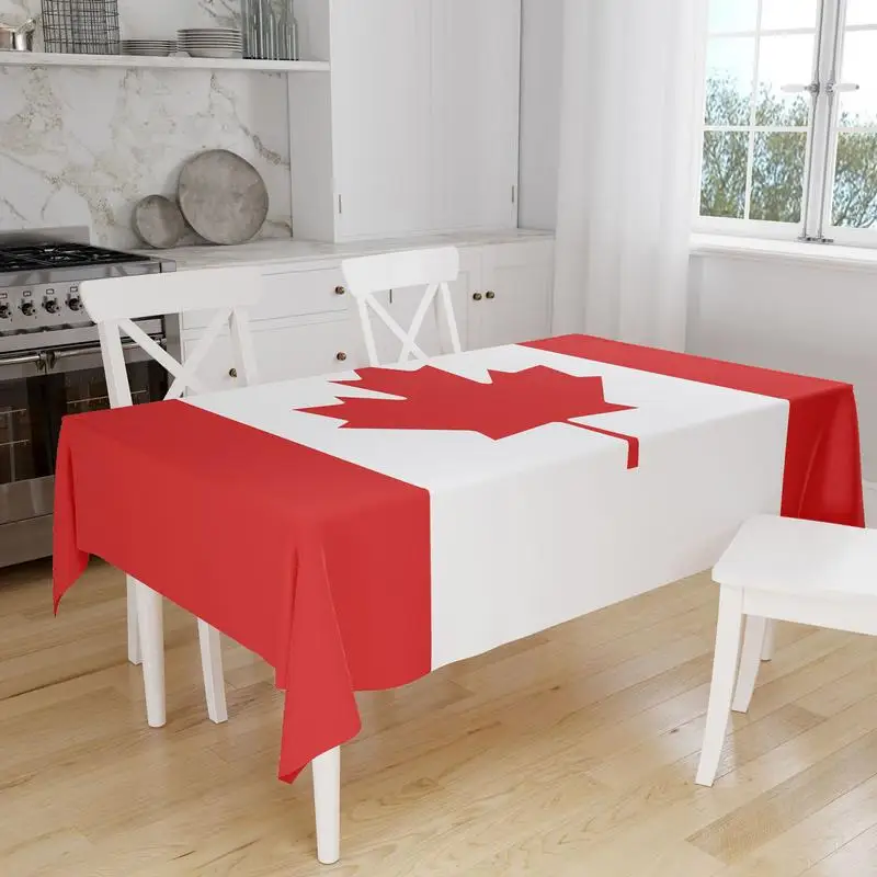 

Скатерть с большим канадским флагом, декоративное покрытие для стола на День Канады, Национальный день, баннер Канады, скатерть с флагом Кан...