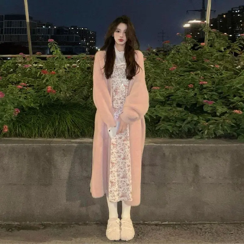 

Женский осенне-зимний Кардиган, Свитер, повседневное свободное вязаное пальто с длинным рукавом, корейский модный кардиган, топы, Однотонны...