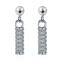 genuine 925 sterling silver diamond earring females fine aretes de mujer orecchini drop earrings diamond gemstone for women