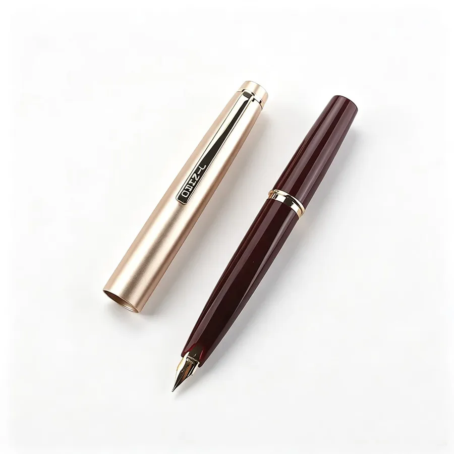 Классическая перьевая ручка Jinhao 59, цвет шампанского золота, металлический колпачок, темно-красный корпус, гладкое письмо, канцелярские товары для офиса, подарок (art.: 3920dc767bb14) - 3920dc767bb14