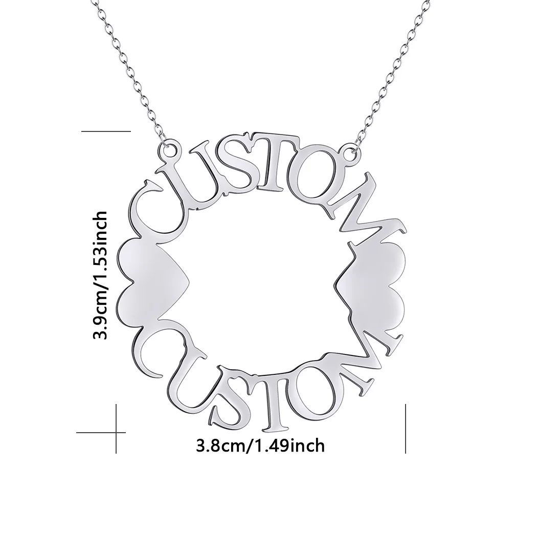 Нержавеющая сталь персонализированная табличка с именем любовь сердце ожерелье