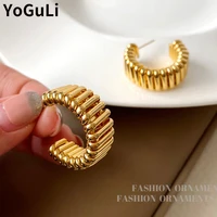 s925 needle modern jewelry metal hoop earrings 2022 new trend hot selling golden plating fashion drop earrings for women
