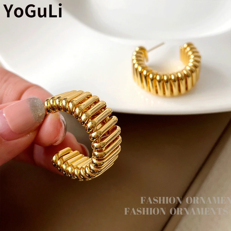 S925 современные ювелирные изделия, металлические серьги-кольца, новинка 2022, Лидер продаж, модные висячие серьги с золотым покрытием для женщин - Аксессуары для мужчин и женщин