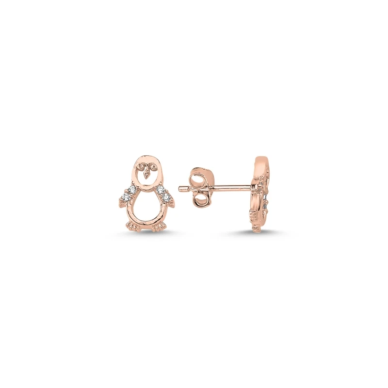 

Silver 925 Sterling Zircon Penguin Earrings