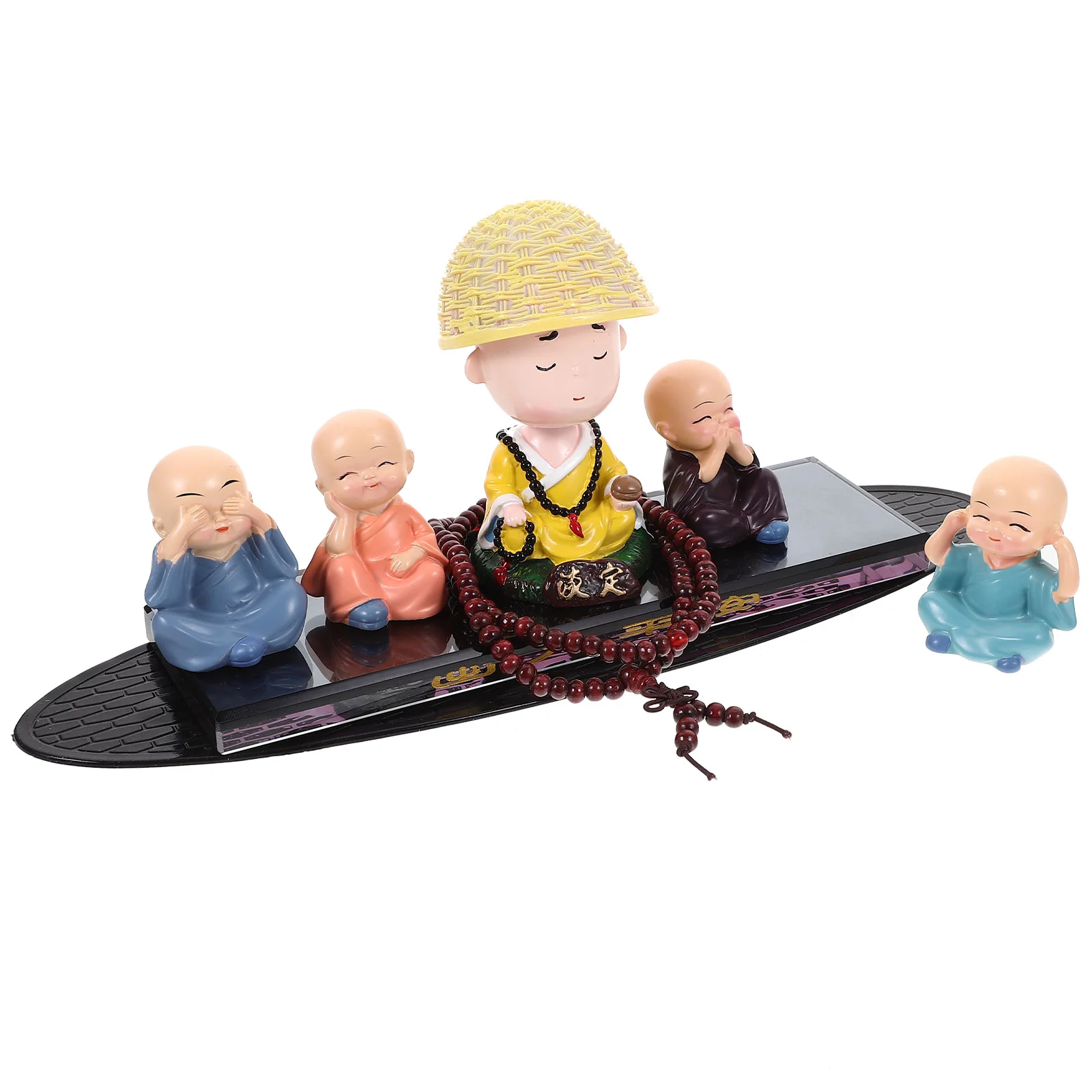 

Ornaments Shaking Monk Statue Home Decor Interior Car Resin Bobblehead Figure Office