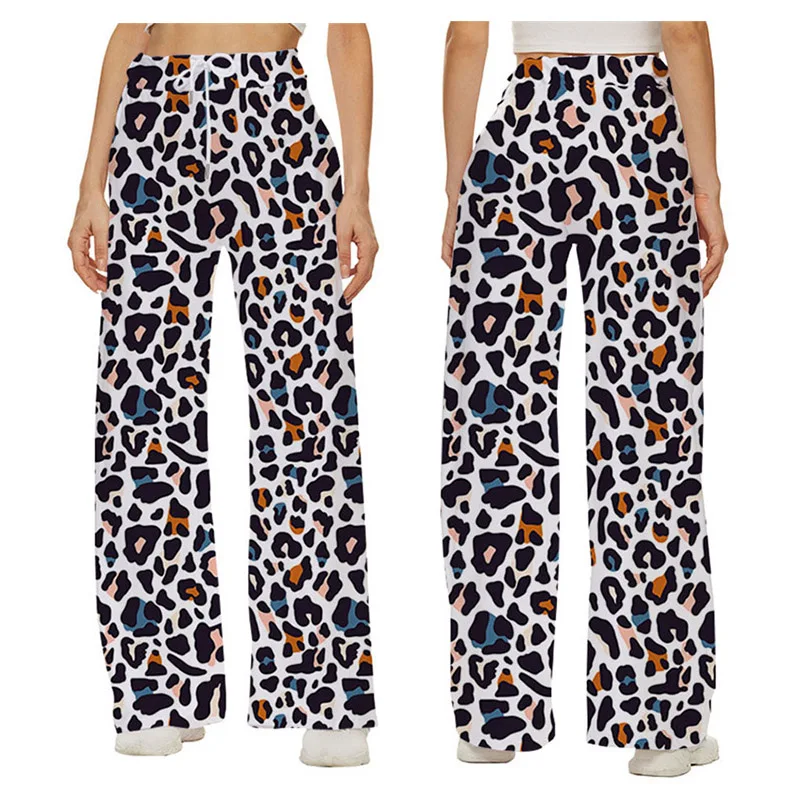 

Spring Summer Women Bottoms Print Sweatpants Wide Leg Pants Trousers Sexy High Waist New Fashion Casual Female Streetwear