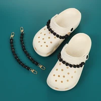 1 pcs new pearl shoe chain shoe charms croc accessories resin beaded shoe decoration for women girls shoe buckle gift