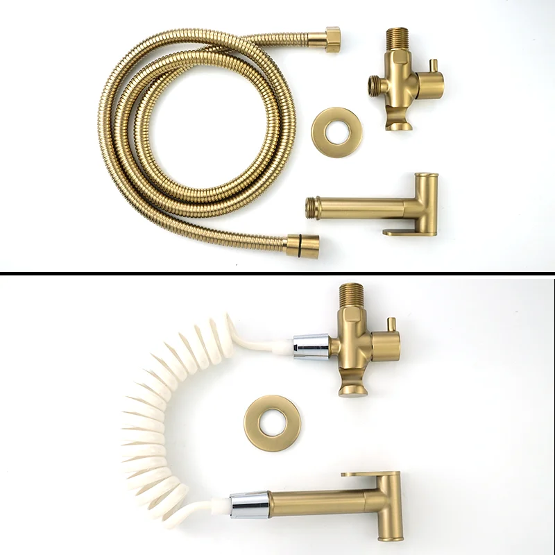 Настенный смеситель для душа и унитаза кран биде хромированный/черный/матовый
