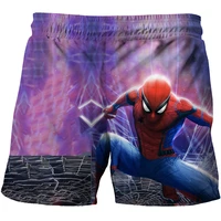 marvel fashion spiderman cosplay shorts superhero hulk printed casual shorts fit to go beachs shorts kid boygirls pants summer