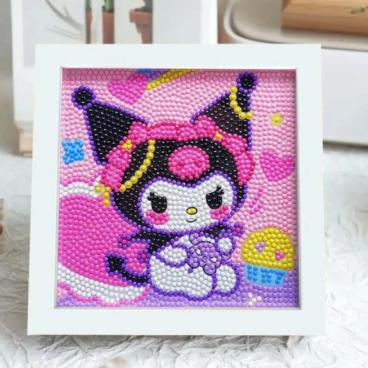 Декоративная картина в рамке Kuromi Sanrio из мультфильма алмазная живопись наклейка