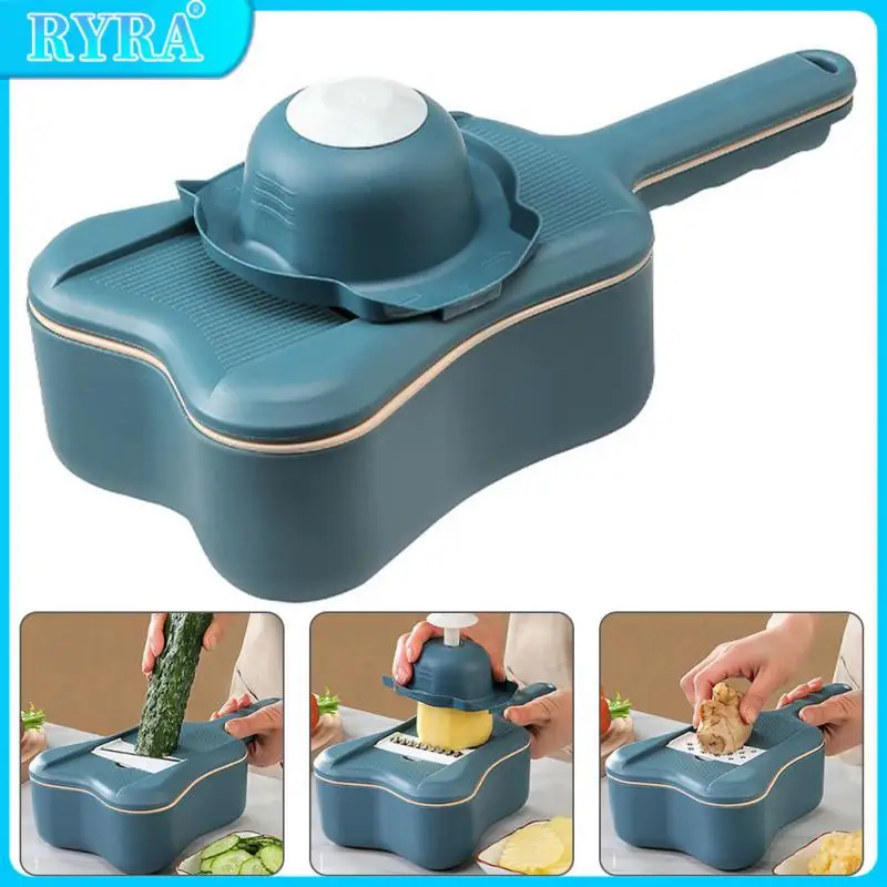 

Portable Violin Vegetable Grater Pressable Potato Carrot Cucumber Mandoline Vegetable Cutter With Drain Basket Household