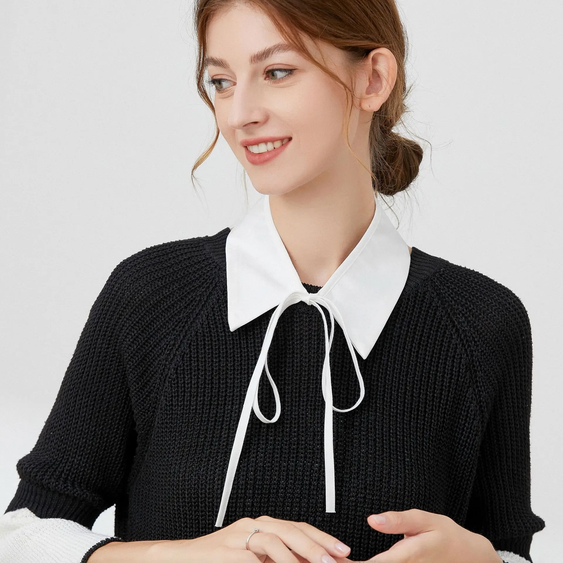 

Chiffon Fake Collars for Women Shirt Necklace Choker Flase Collar Shawl Removable Dress Bowknots Detachable Collars Faux Collar