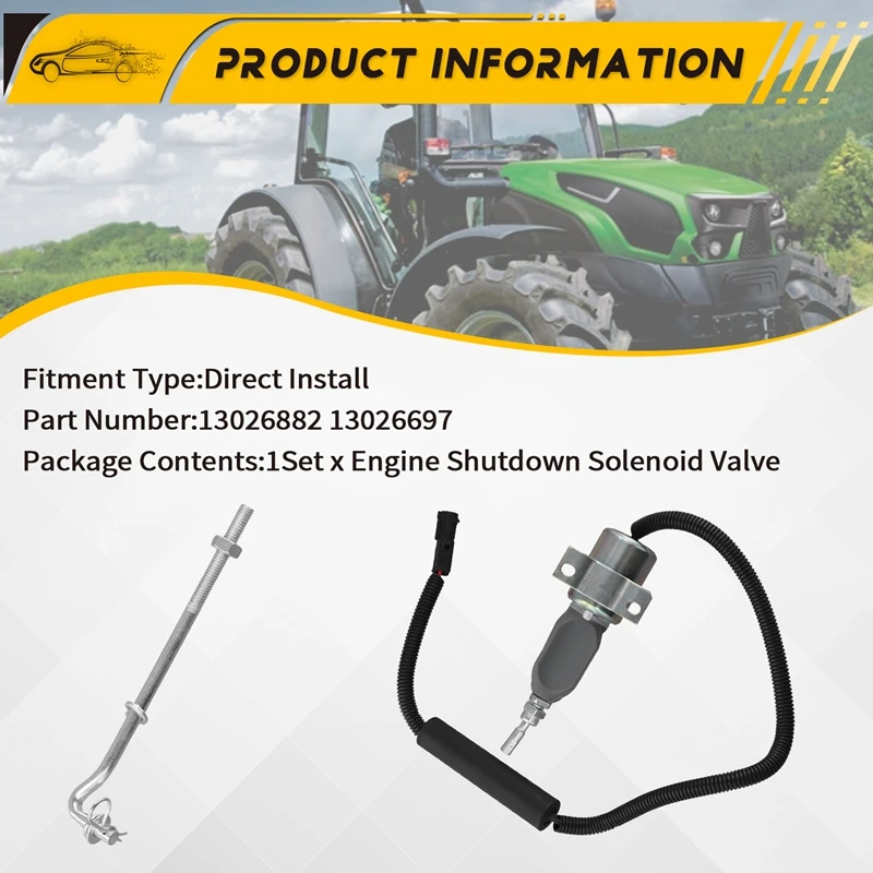 Электромагнитный клапан для остановки затвора топлива 12 В 13026882 Deutz сельского