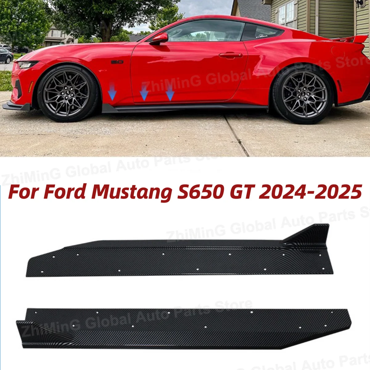Для Ford Mustang Dark Horse S650 GT 2024-2025 внешний комплект боковой юбки кузова автомобиля