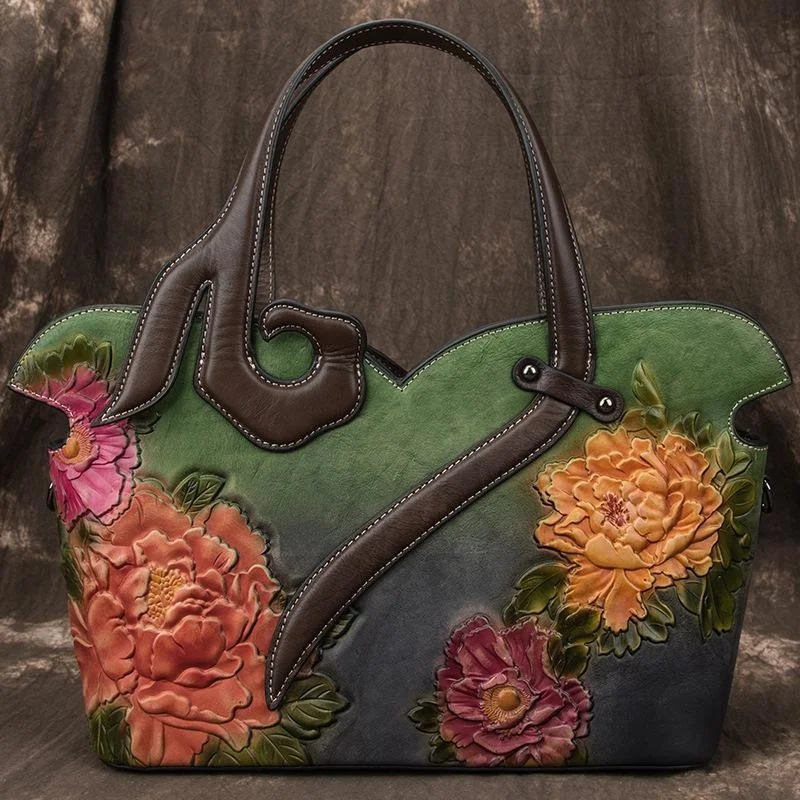 

High Quality Designer Handmade Embossing Retro Luxury Handbags Women Bags Designer New Genuine Leather Shoulder Crossbody Bags